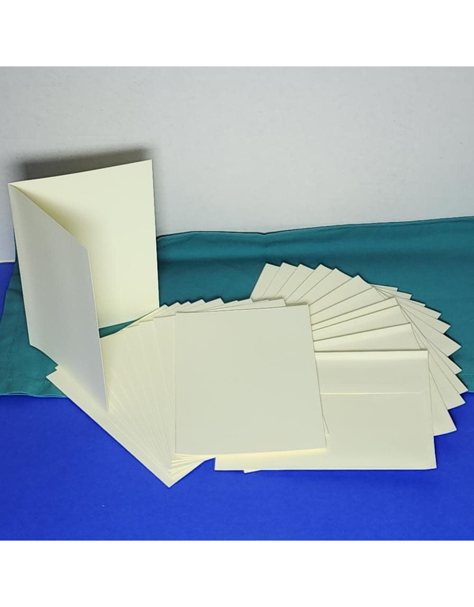 BLANK CARD & ENVELOPE: IVORY 5"X7" - 12 SETS