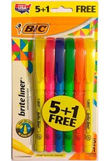 BIC HIGHLIGHTERS  5+1 PACK