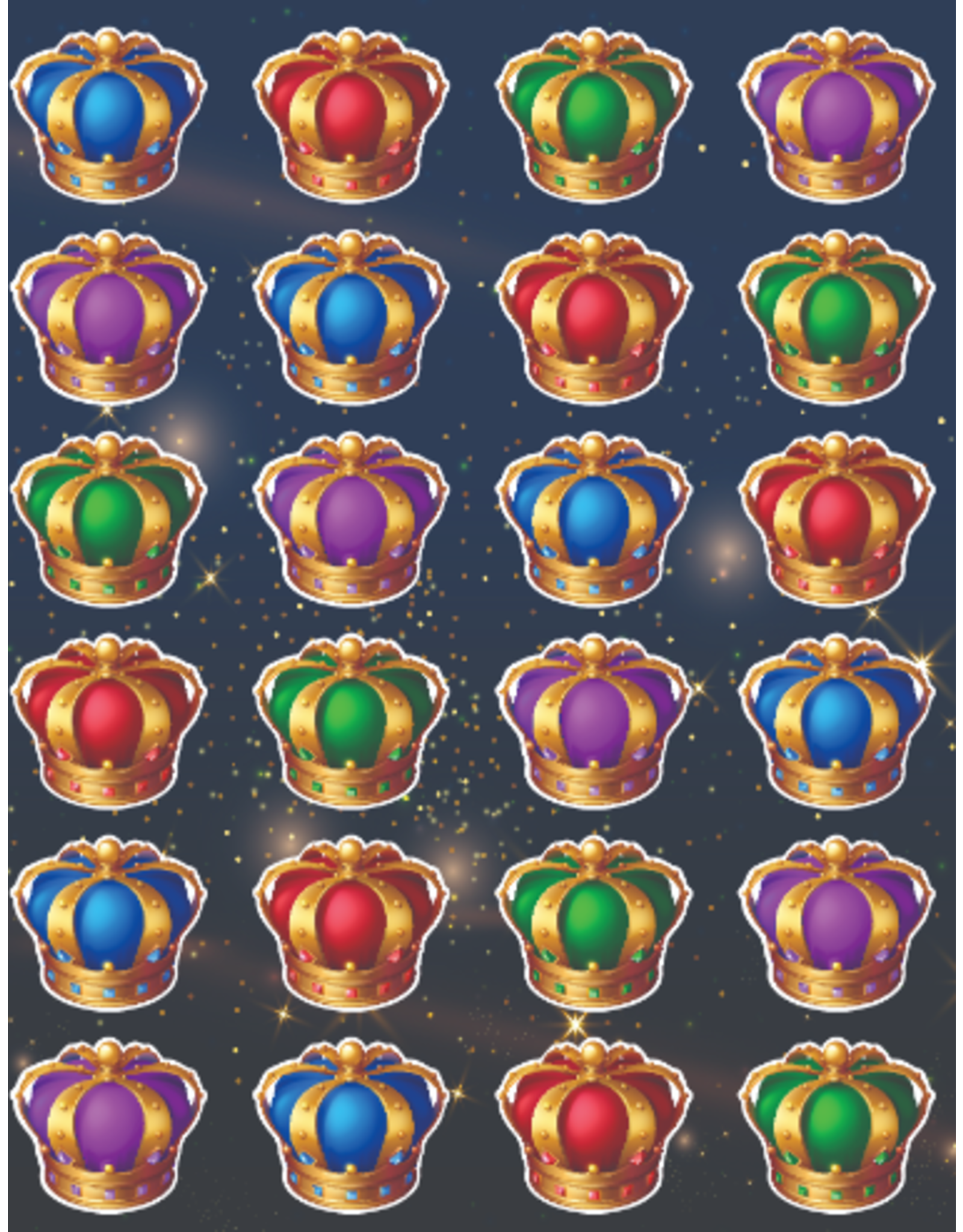 STICKERS: SPARKLE CROWNS - 6 SHEETS