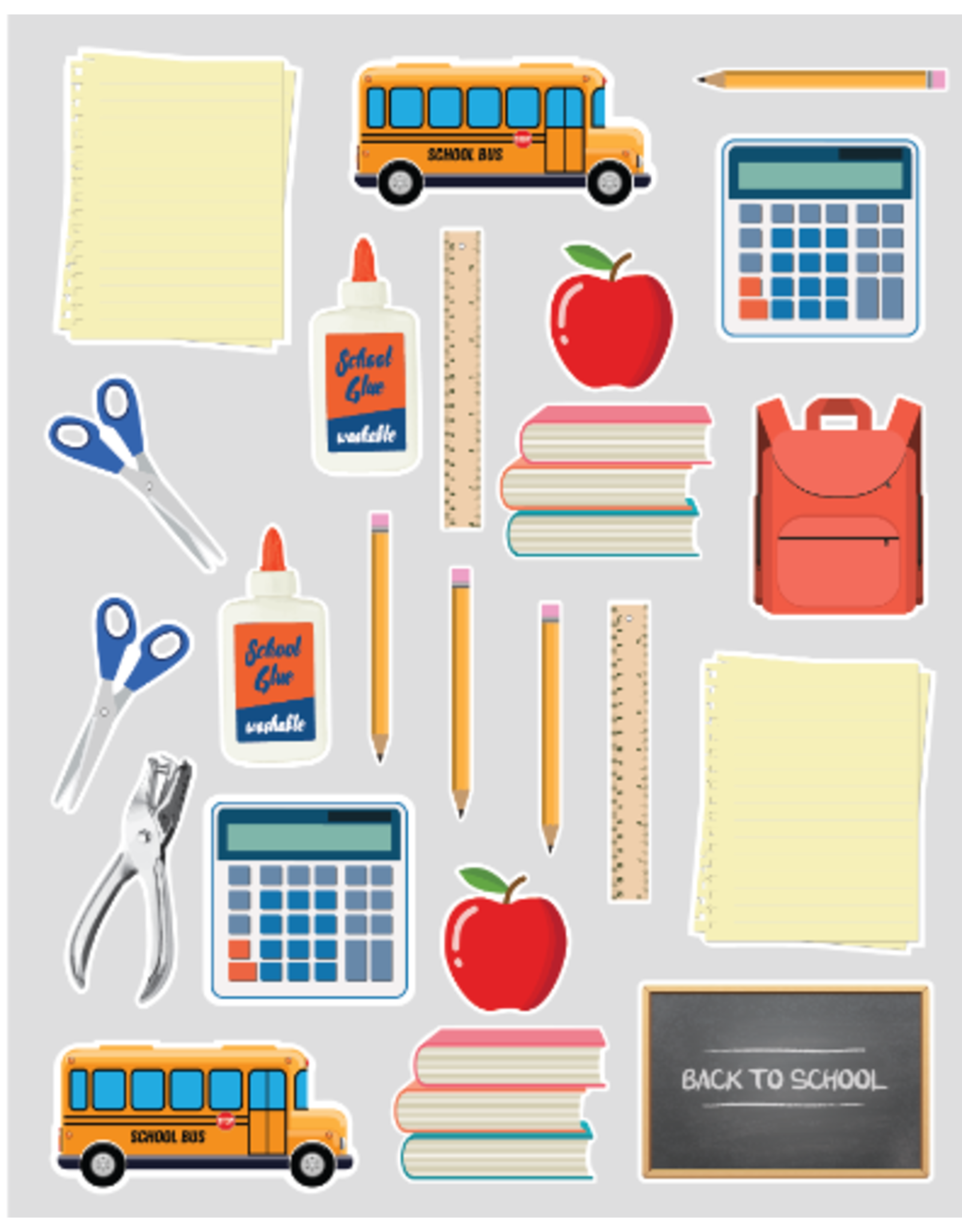 RANENU STICKER SCHOOL TOOLS - 6 SHEETS