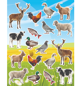 RANENU STICKERS: KOSHER ANIMALS - 6 SHEETS