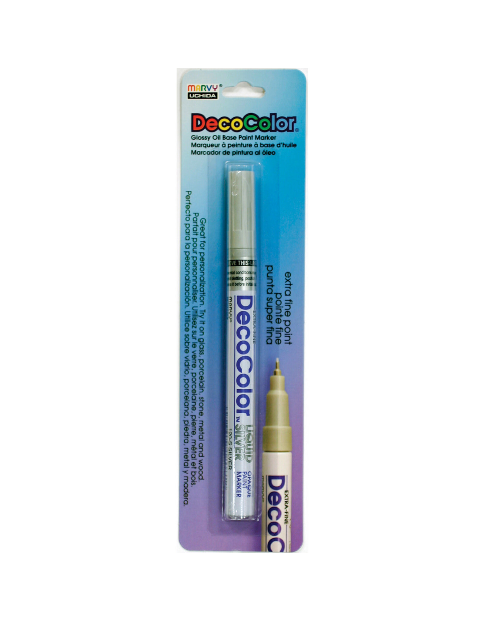 DECOCOLOR PAINT MARKER EXTRA FINE LIQUID SILVER