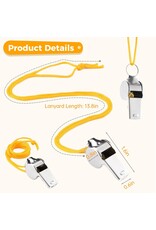 WHISTLE: METAL WITH ORANGE STRING
