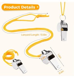 WHISTLE: METAL WITH ORANGE STRING