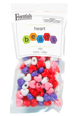 PONY BEADS:  HEART'S 12mm 150 PACK