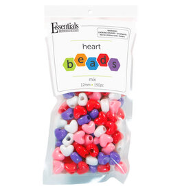 PONY BEADS:  HEART'S 12mm 150 PACK