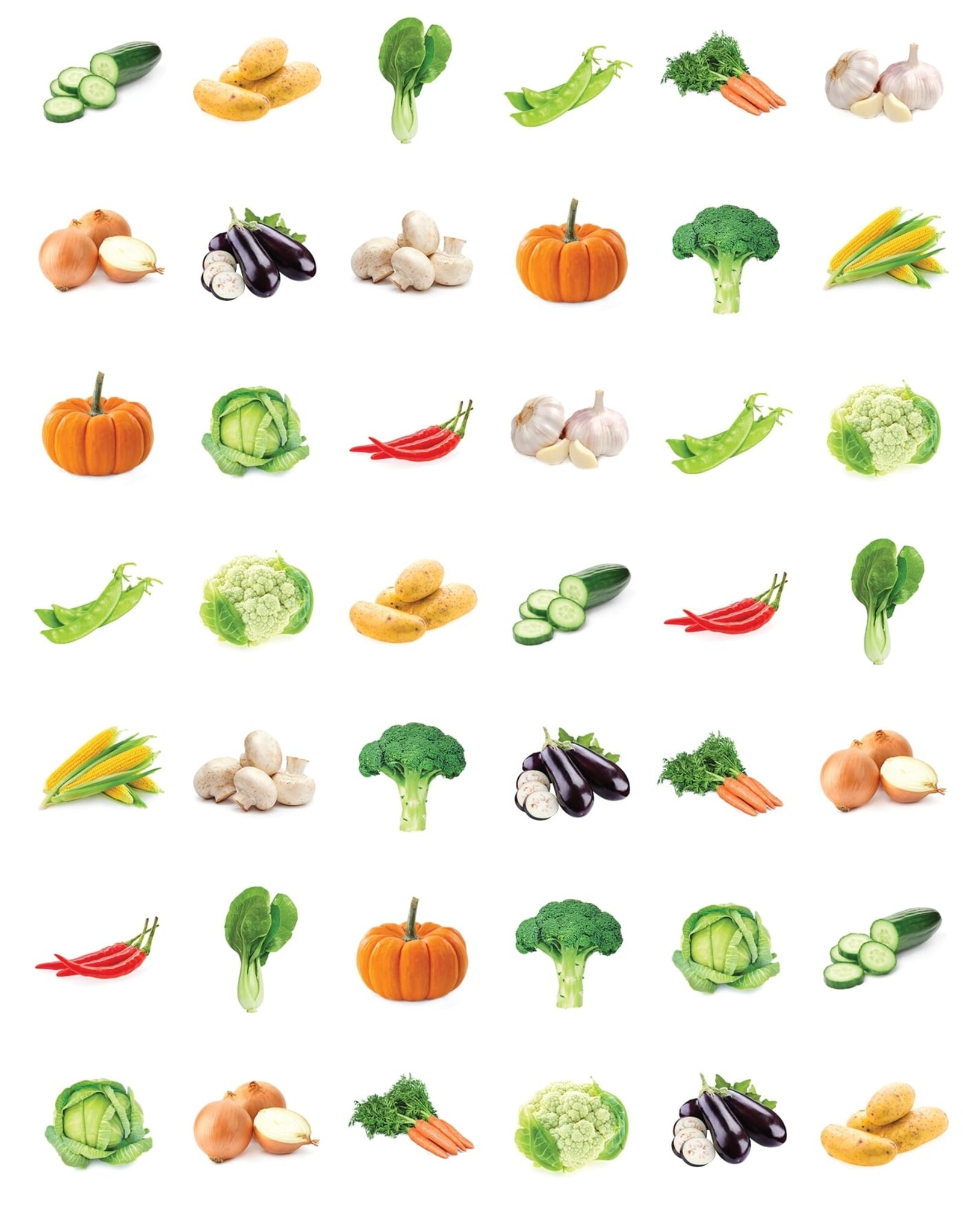 RANENU STICKER: VEGETABLE 1/2" - 6 SHEETS