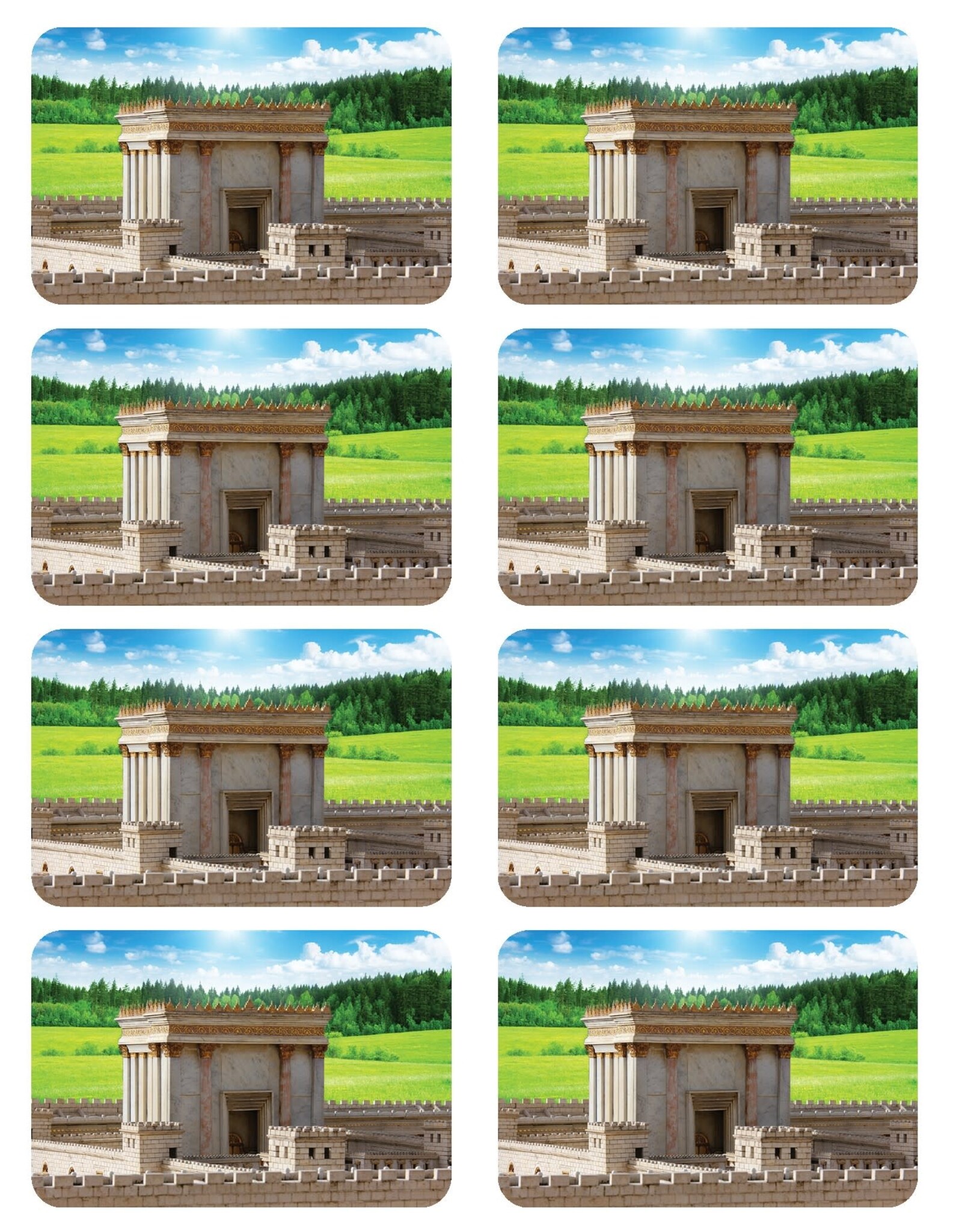 STICKERS: BAIS HAMIKDASH 1.5"X2" - 6 SHEETS