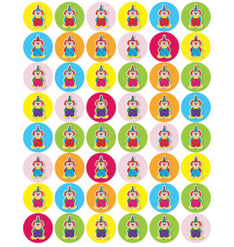 STICKERS: MINI CLOWN DOTS 1/2" - 6 SHEETS