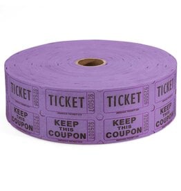 Indiana Ticket Co. RAFFLE TICKETS - PURPLE  - DOUBLE -2000PC