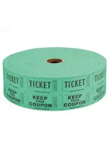 Indiana Ticket Co. RAFFLE TICKETS - GREEN  - DOUBLE -2000PC