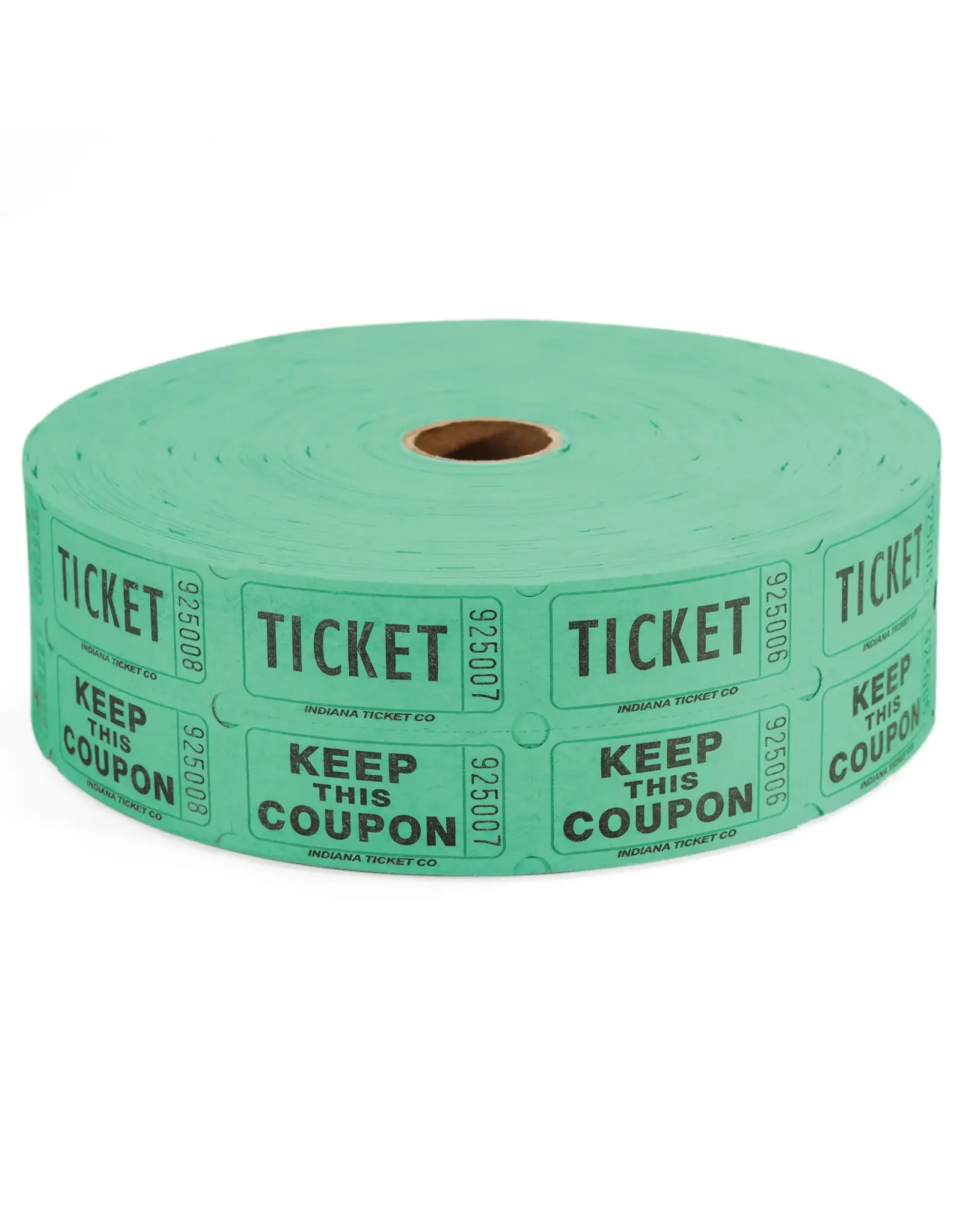 Indiana Ticket Co. RAFFLE TICKETS - GREEN  - DOUBLE -2000PC