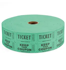 Indiana Ticket Co. RAFFLE TICKETS - GREEN  - DOUBLE -2000PC