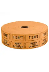 Indiana Ticket Co. RAFFLE TICKETS - ORANGE  - DOUBLE -2000PC