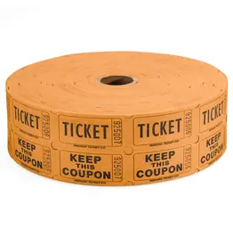 Indiana Ticket Co. RAFFLE TICKETS - ORANGE  - DOUBLE -2000PC