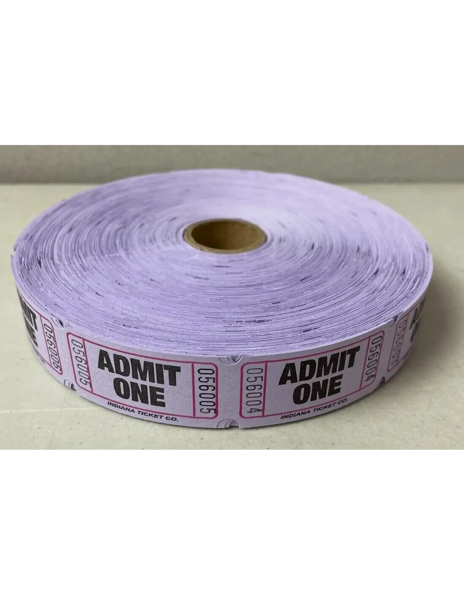 Indiana Ticket Co. RAFFLE TICKETS - PURPLE  ADMIT ONE -  SINGLE -2000PC