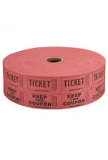 Indiana Ticket Co. RAFFLE TICKETS - RED  - DOUBLE -2000PC