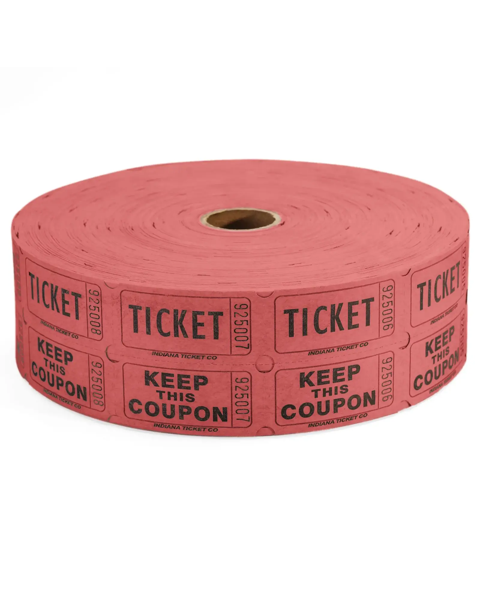 Indiana Ticket Co. RAFFLE TICKETS - RED  - DOUBLE -2000PC