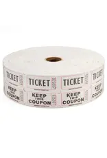 Indiana Ticket Co. RAFFLE TICKETS - WHITE  - DOUBLE -2000PC