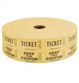 Indiana Ticket Co. RAFFLE TICKETS - YELLOW  - DOUBLE -2000PC