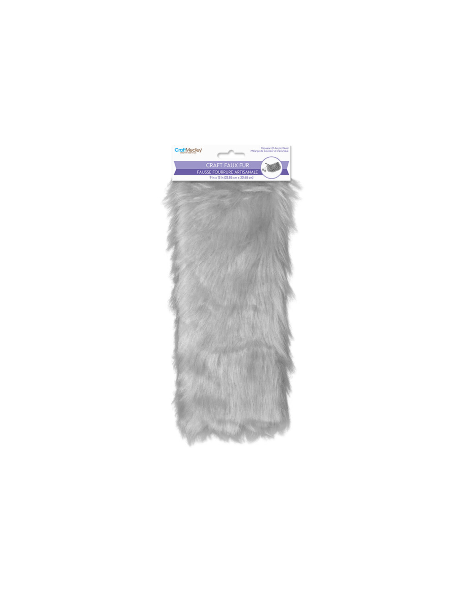 CRAFT FUR - 9x12 -LONG PILE  GRAY