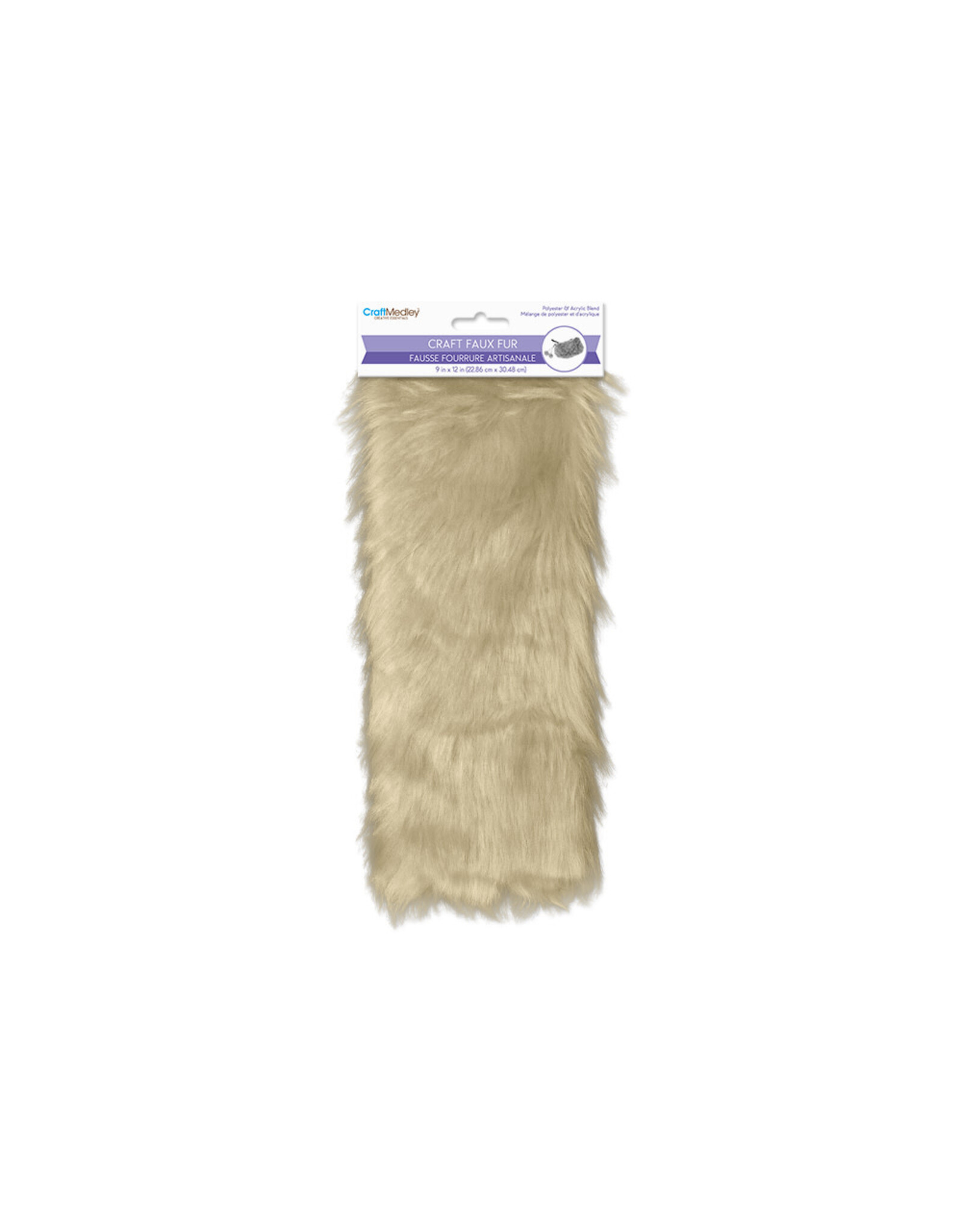CRAFT FUR - 9x12 -LONG PILE BEIGE