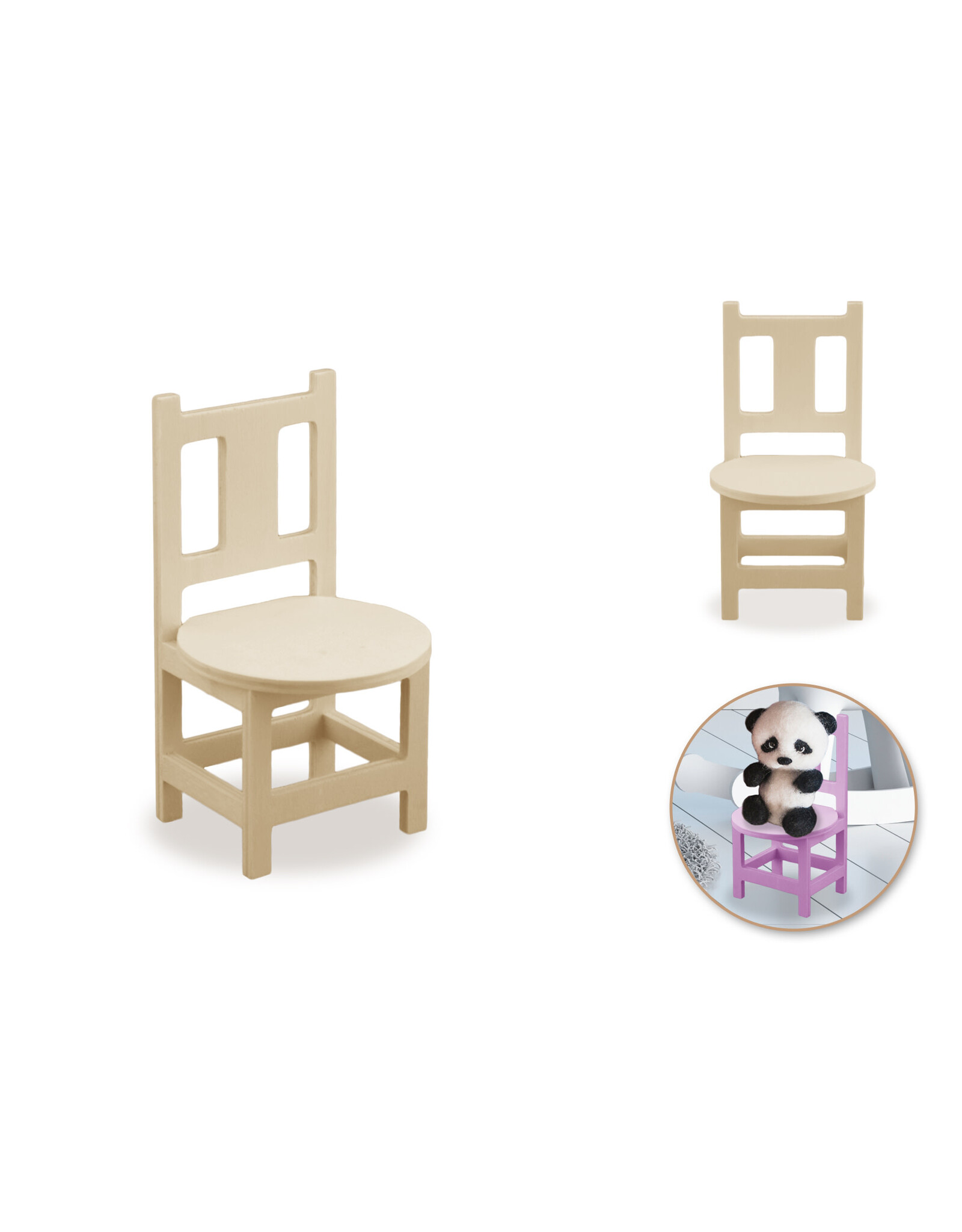 WOOD DESK CHAIR 3"x2.8"x5.5"