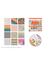 SCRAPBOOK PAPER PAD: ASSORTED RAINBOW PRINTS 6"X6" -  24 PACK