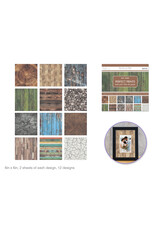 SCRAPBOOK PAPER PAD: ASSORTED WOOD DESIGNS  6"X6" -  24 PACK