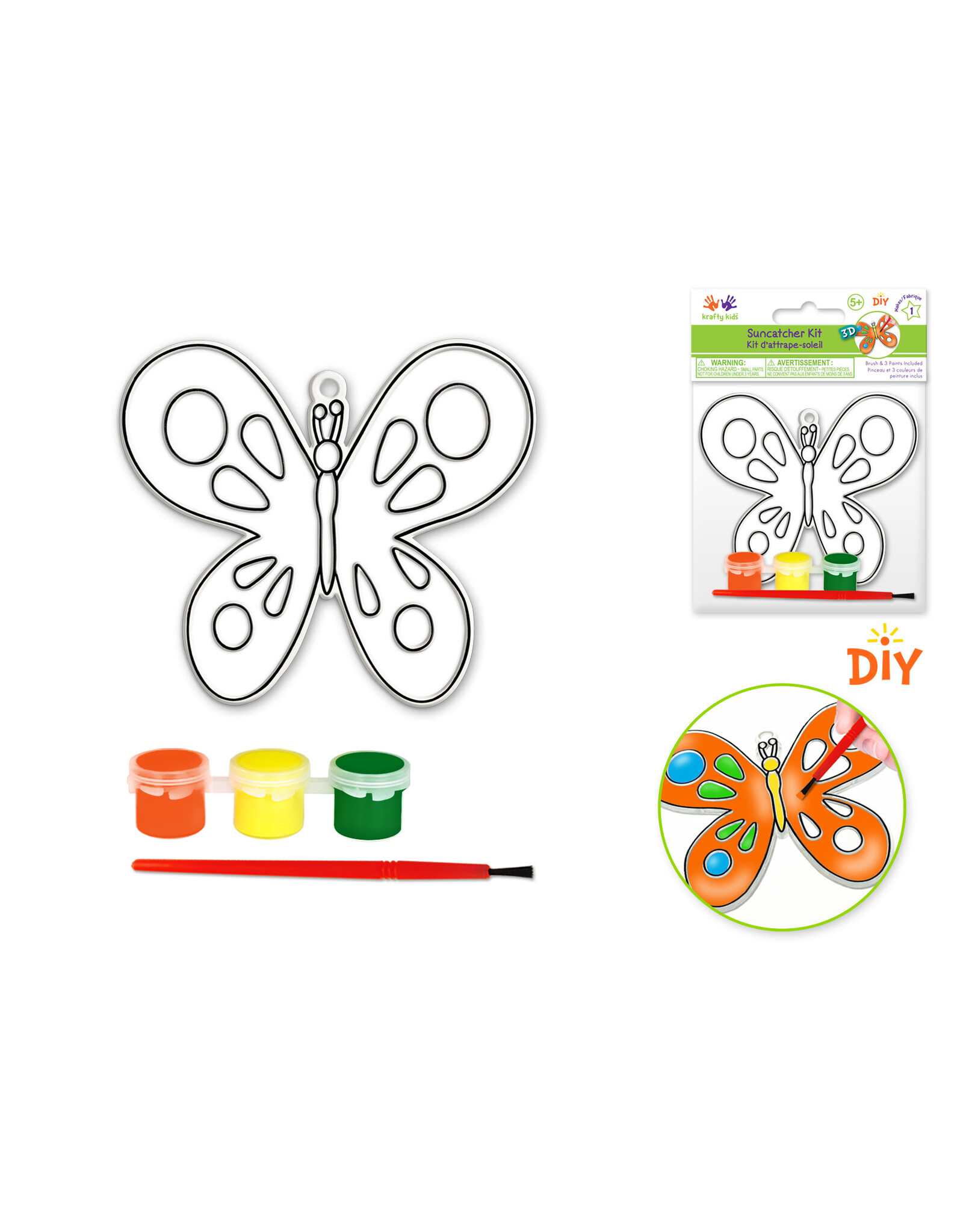 SUNCATCHER PAINT KIT: 3.5"X4.3" BUTTERFLY