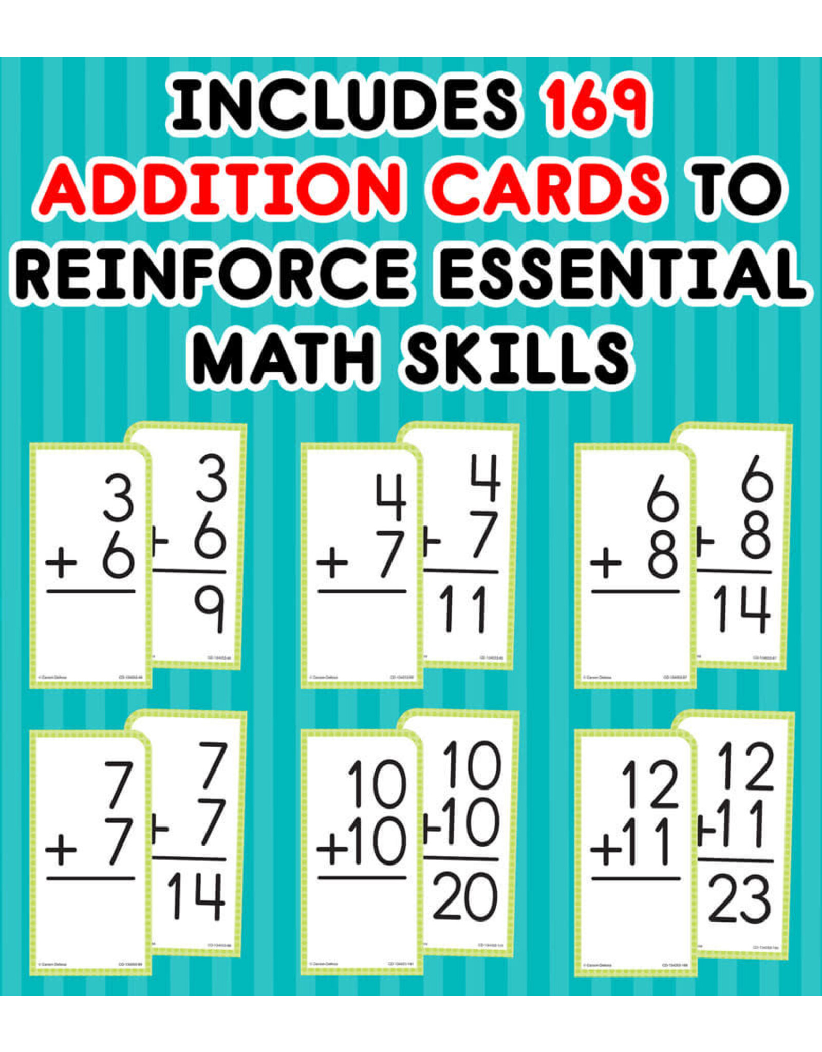 FLASH CARDS: ADDITION ALL FACTS THROUGH 12 - 169 CARDS