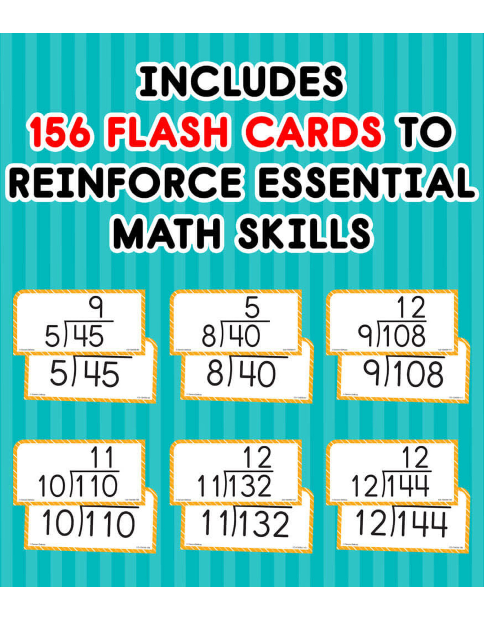 FLASH CARDS: DIVISION ALL FACTS THROUGH 12 - 169 CARDS