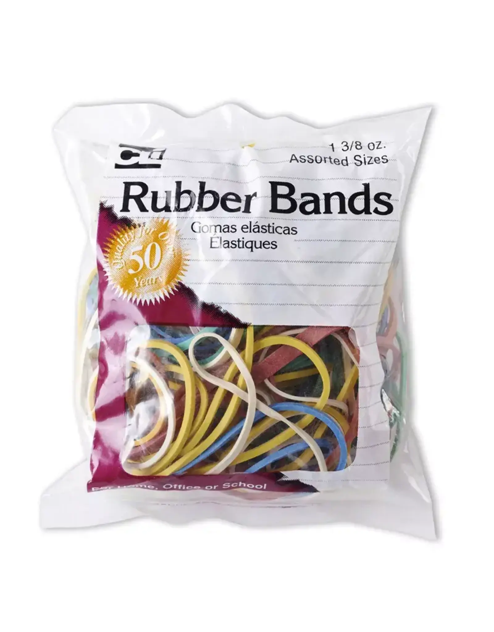 RUBBER BANDS ASSORTED SIZES & COLORS 1-3/8 OZ
