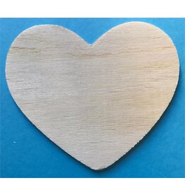 WOOD SHAPE HEART 2"x1.75"