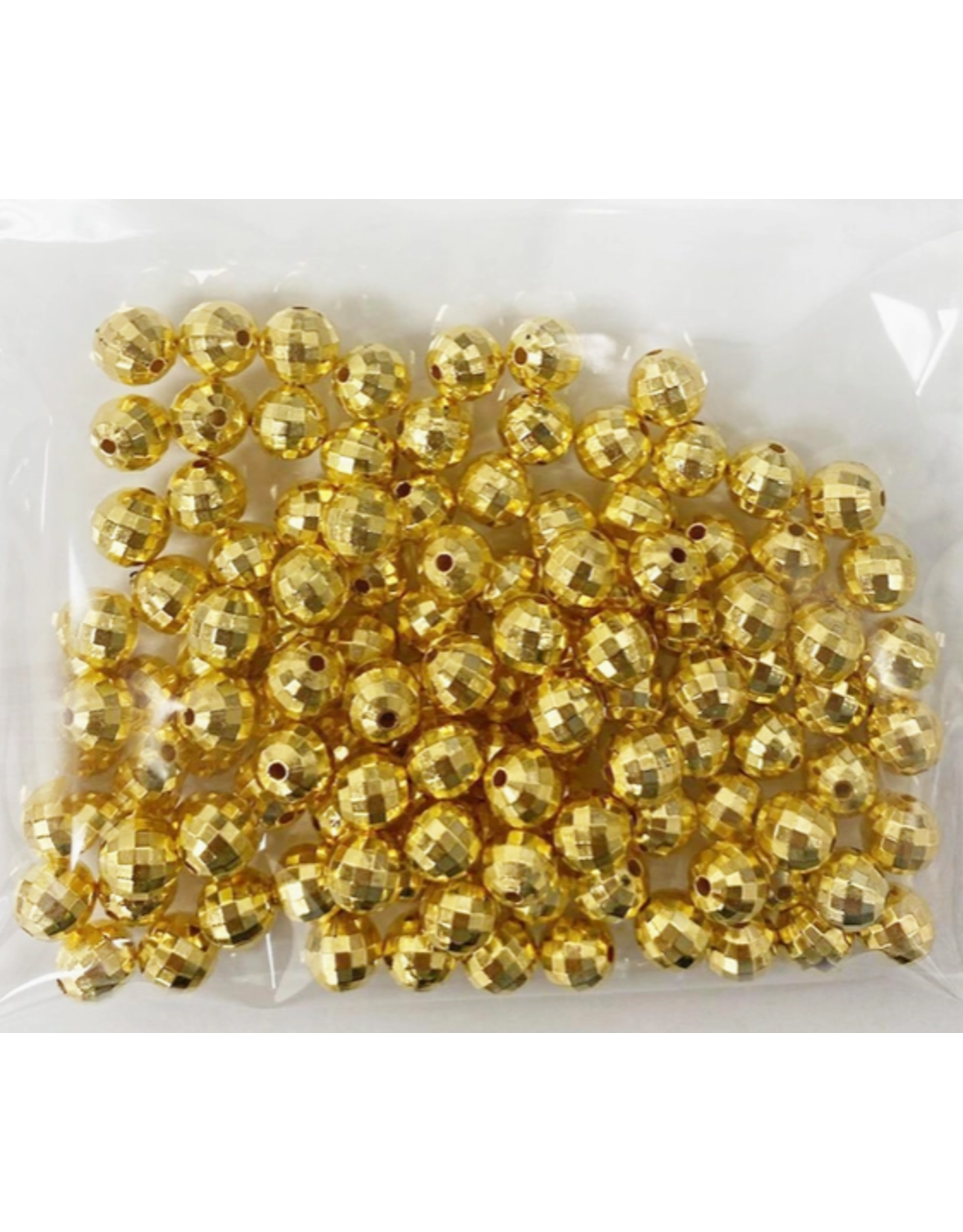 8MM  FACETED BEAD GOLD 30 GRAM