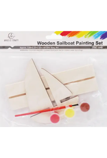 WOODEN PAINTING SET SAIL BOAT