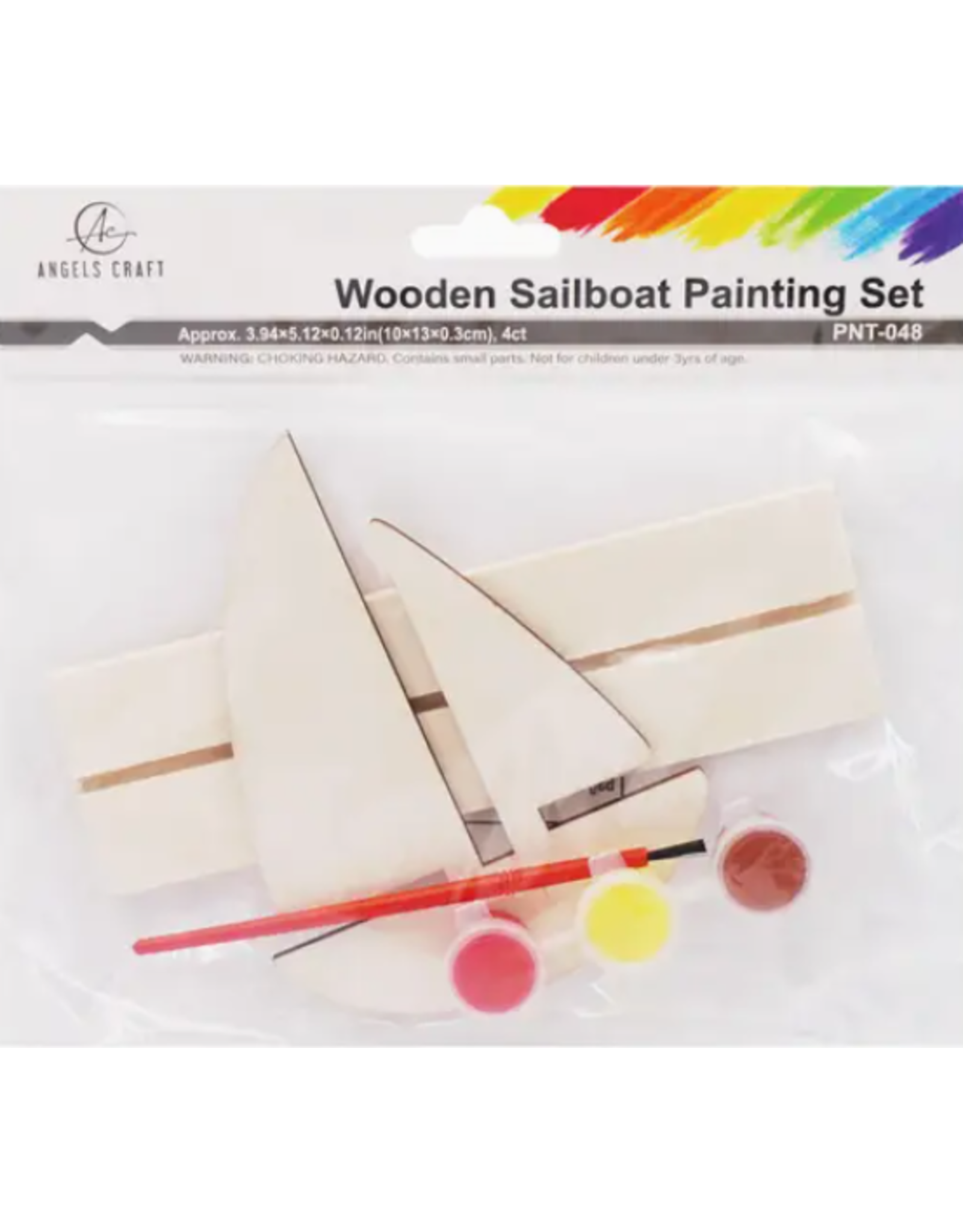 WOODEN PAINTING SET SAIL BOAT