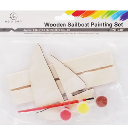WOODEN PAINTING SET SAIL BOAT