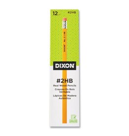 DIXON PENCILS -#2HB  UNSHARPENED - 12 PACK