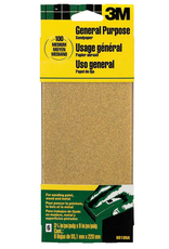 3M SANDPAPER 9" X 3-2/3" 100 GRIT - 6 PACK