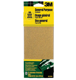 3M SANDPAPER 9" X 3-2/3" 100 GRIT - 6 PACK