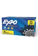 MARKER EXPO DRY ERASE LOW ODOR BLACK, FINE - 36 PACK