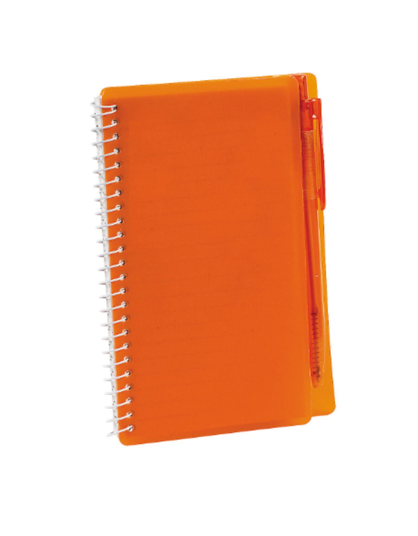 ORANGE NOTEBOOK AND PEN