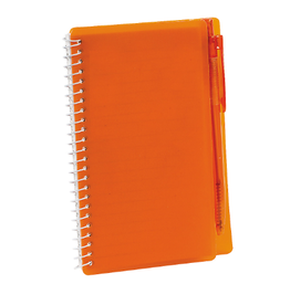 ORANGE NOTEBOOK AND PEN