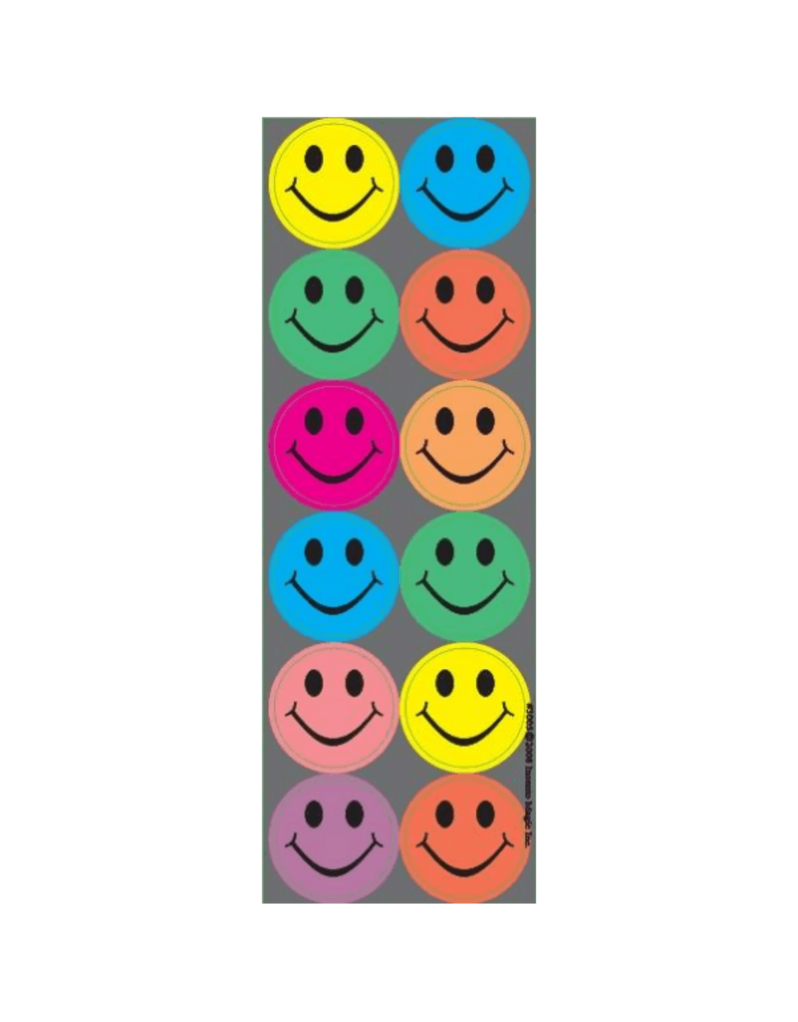 incento magic STICKER: FOIL SMILE ASSORTED COLORS - 6 SHEETS