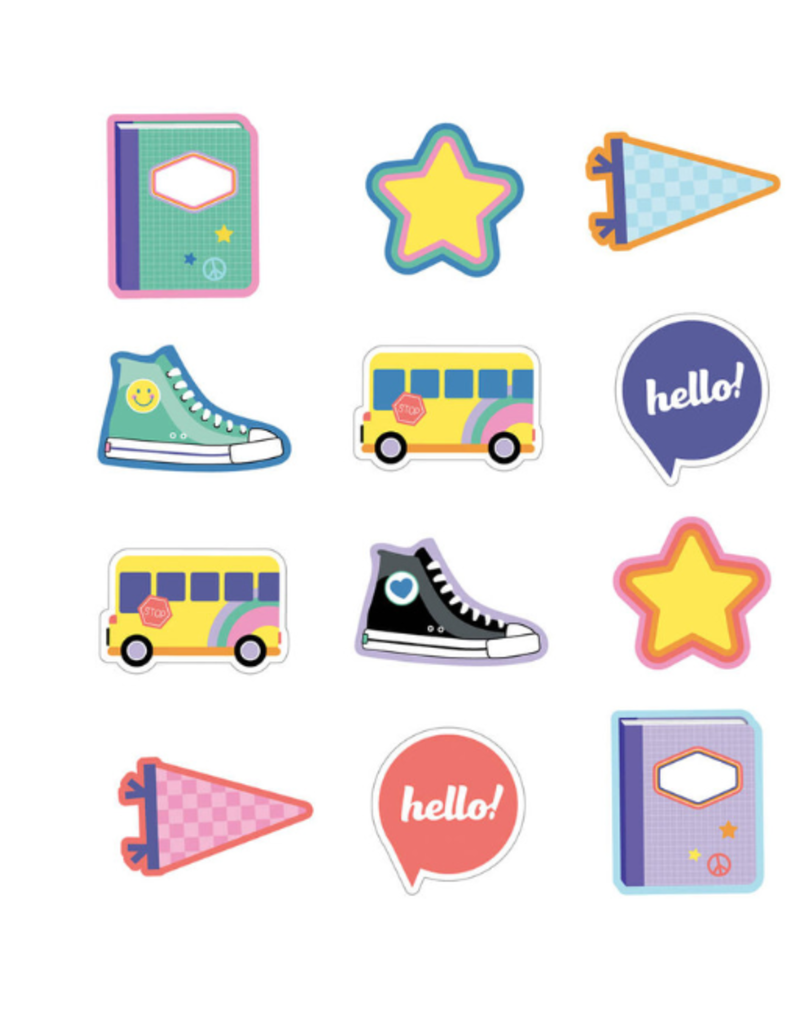 CUT OUT: HELLO SCHOOL ASSORTED SHAPES 36 PC