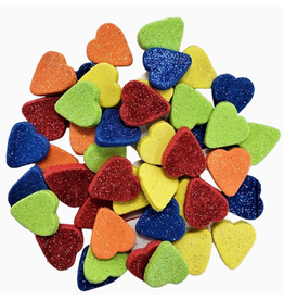 STICKER FOAM GLITTER HEARTS 18 GRAMS