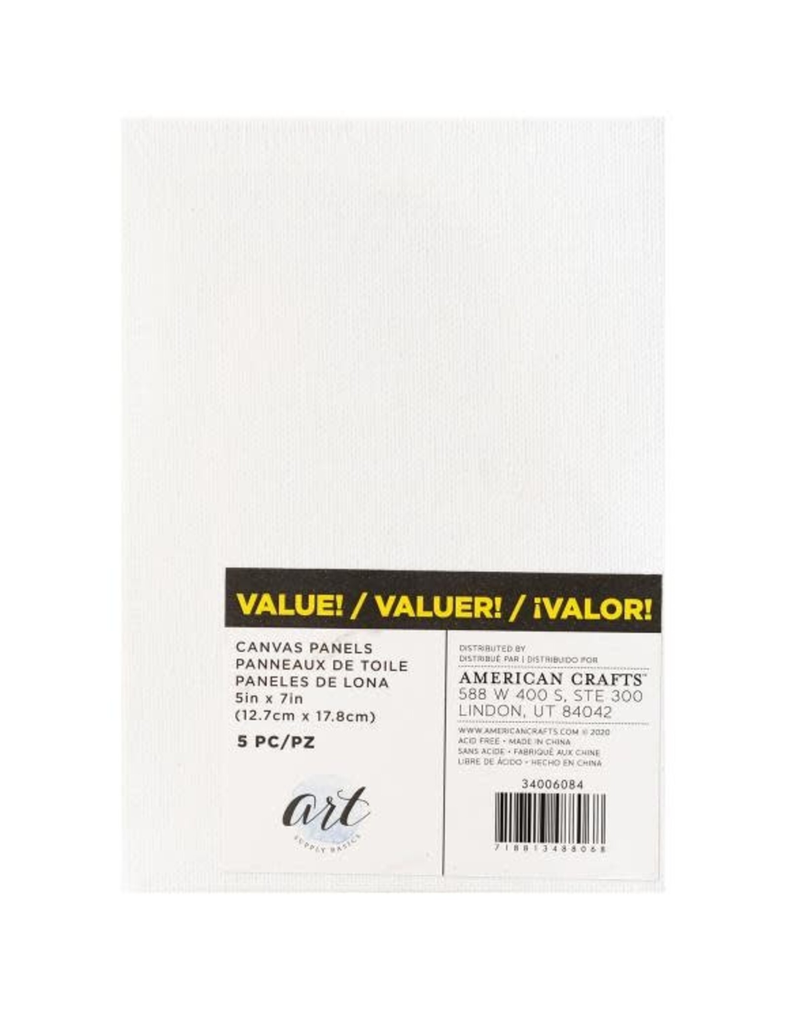 CANVAS PANEL 5"x7" - 5 PACK