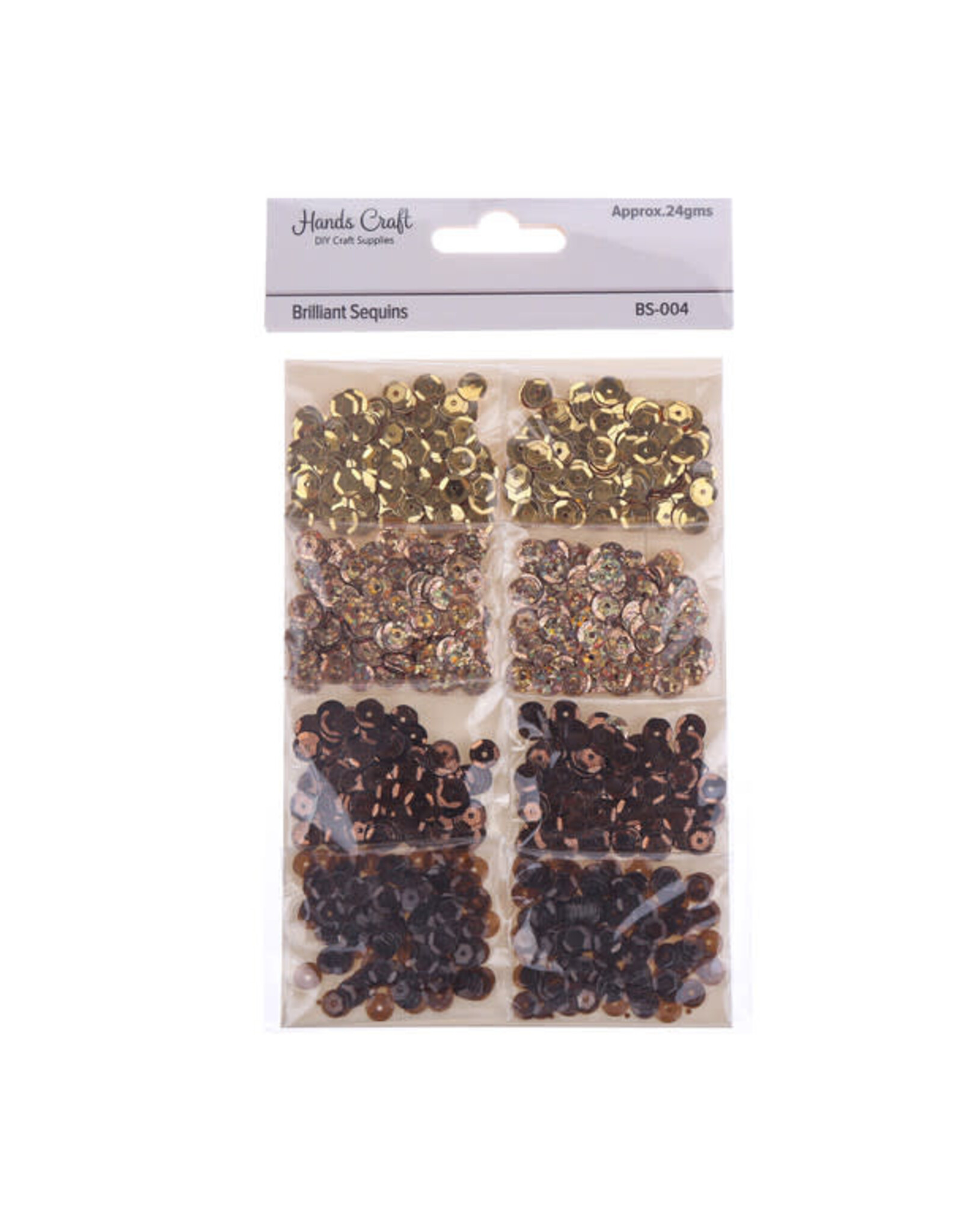 SEQUINS ASSORTMENT -BROWN AND GOLD - 24 GRAMS