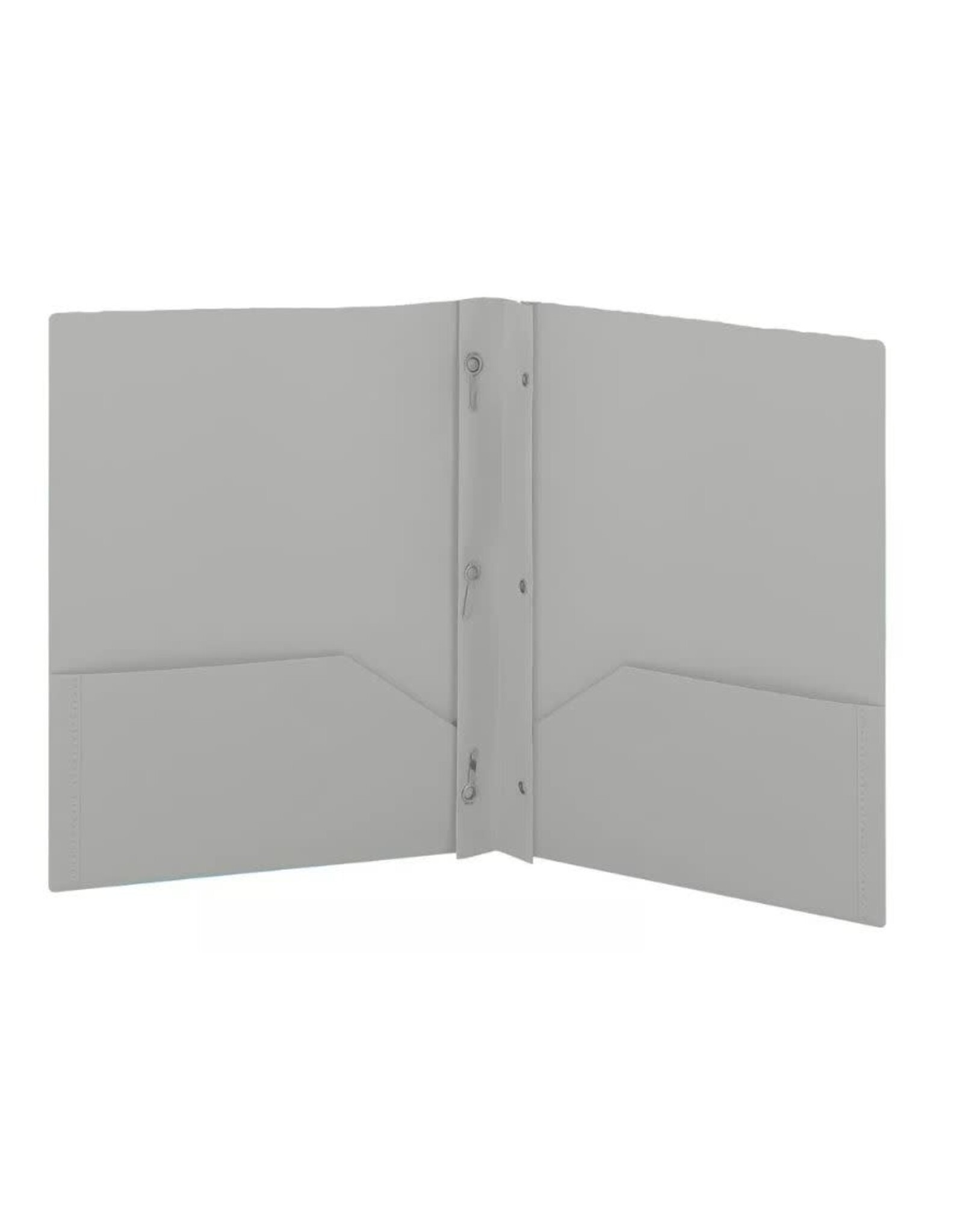 POLY FOLDER: 3 PRONG - 2 POCKET - GRAY